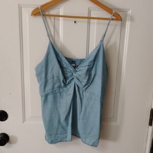 Old Navy Blue Tie Front Fitted Camisole